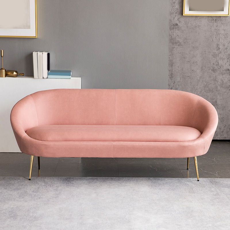 Sofa en cuir faux milieu du siècle moderne 30,31 "Sofa courbe de haut