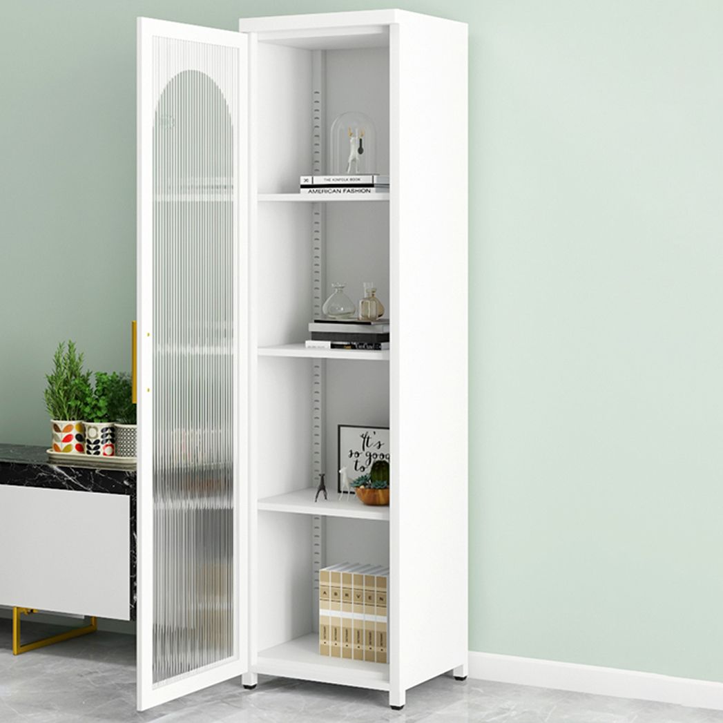 Modern Steel Bookcase, Glass Door Closed Back Bookshelf for Any Room