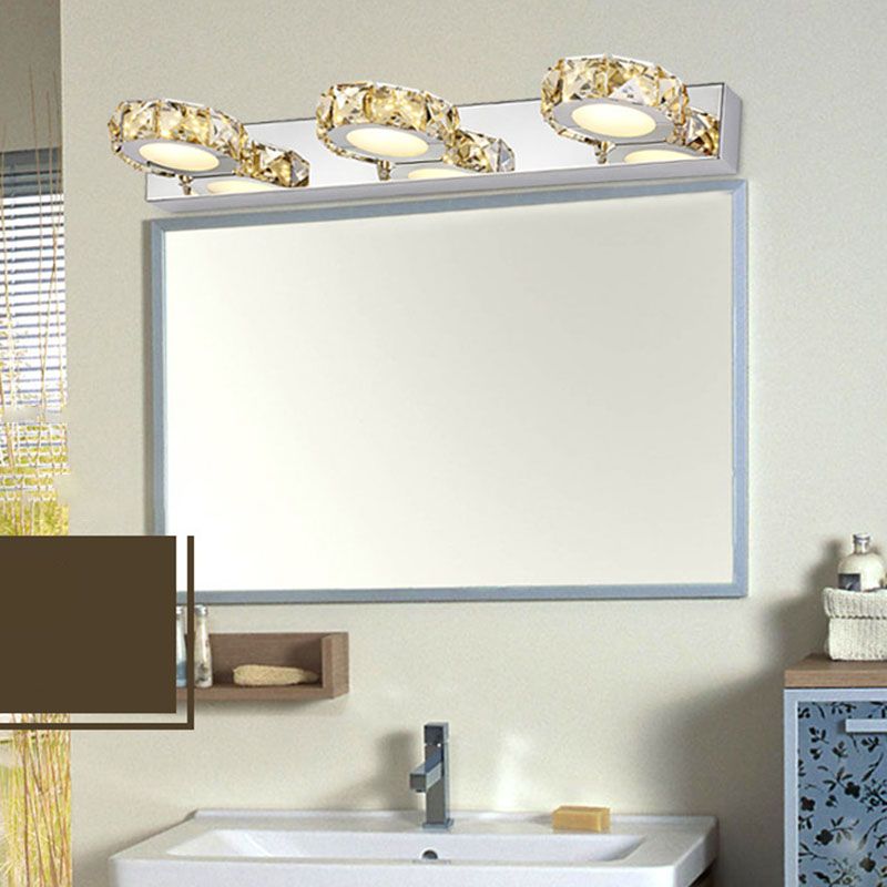 Crystal Geometric Wall Sconce Modern Multi Lights Mirror Wall Mount Light Fixture