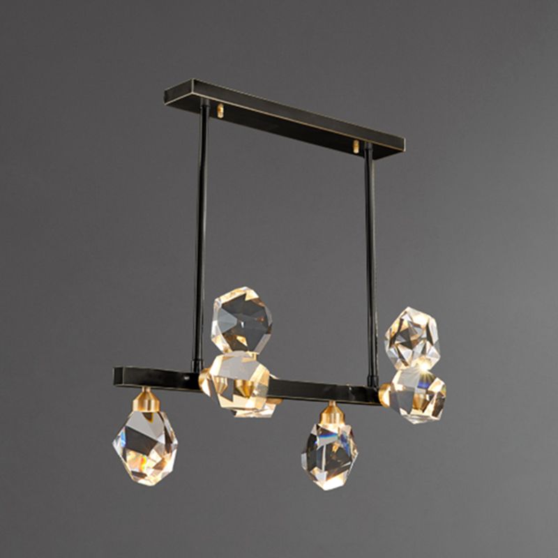 Multi-Light Island Lighting Modern Style Geometric Shape Crystal Hanging Lights