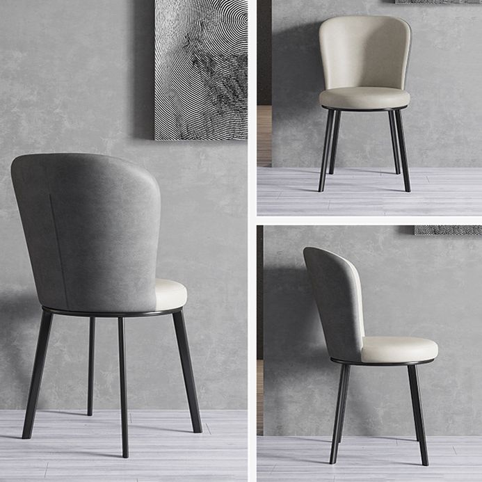 Contemporary Faux Leather Dining Chair Parsons Chair in Matte Finish for Brasserie