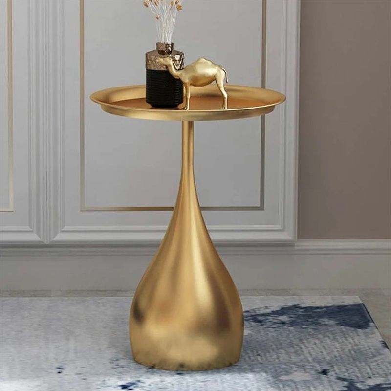 Round Pedestal Base Base Metal Table Medieval Modern Style Side Table