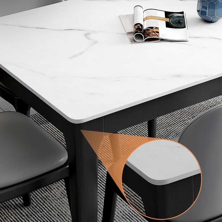 Midcentury Style Dining Room Collection Stone 4 Legs Dinette Table for Indoor