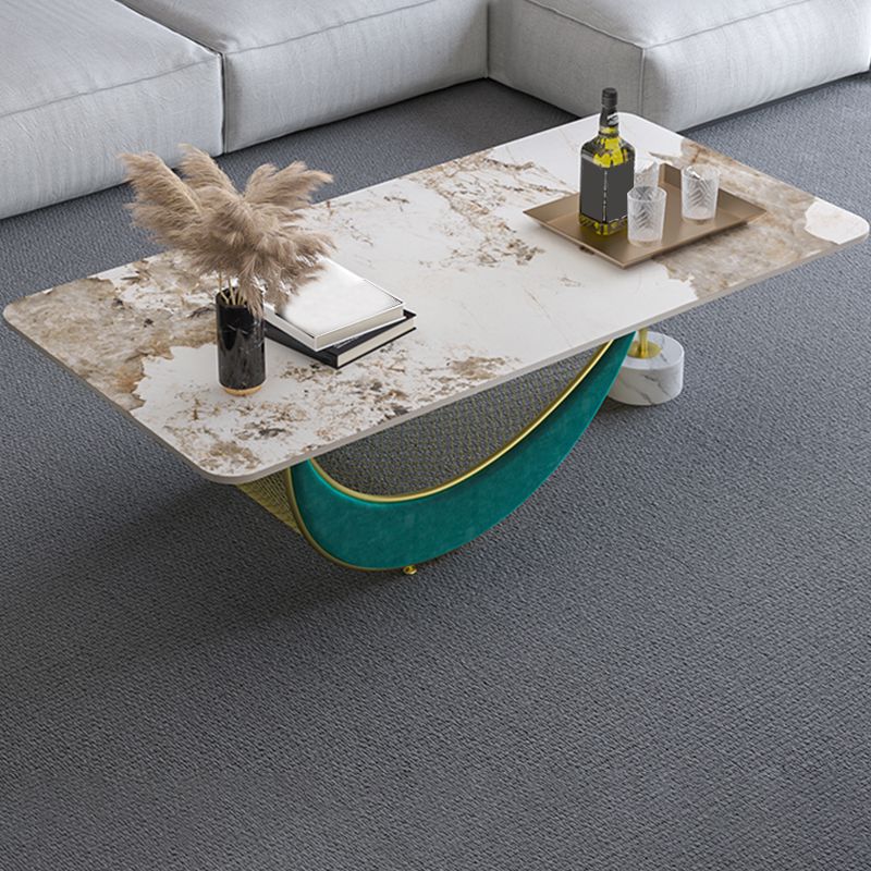 Glam Slate Coffee Table Rectangular Coffee Table for Bedroom and Living Room