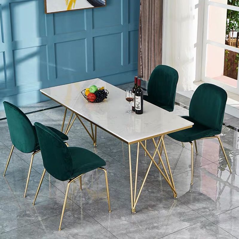 Glam 1/2/5 Pieces Dining Set Stone Top Dining Table with Chairs for Restaurant