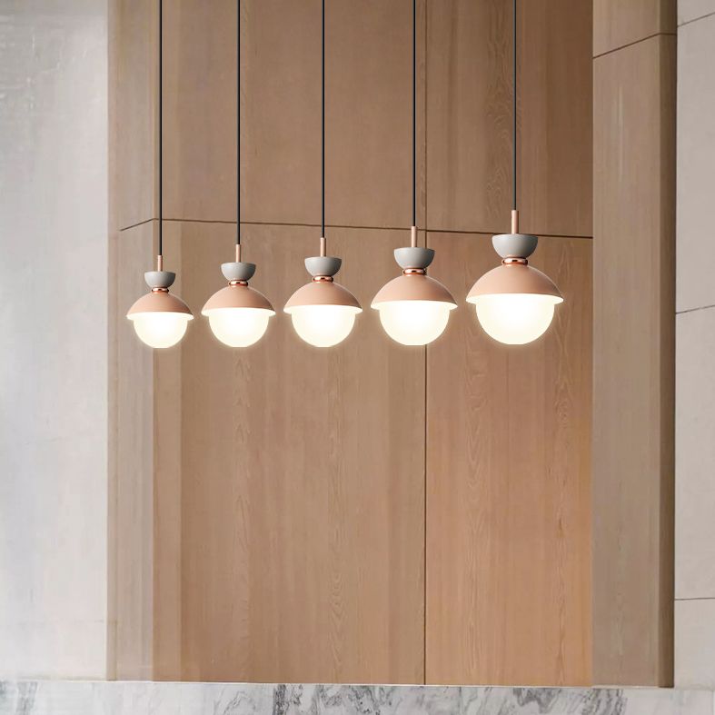 1 Light Dome Posting Iluminación de estilo nórdico de accesorios de iluminación colgante de hierro para restaurante