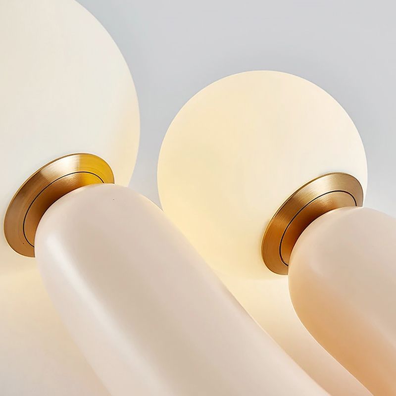 Sfera lampada da tavolo notturna in vetro contemporaneo 2 comodini leggeri per camera da letto