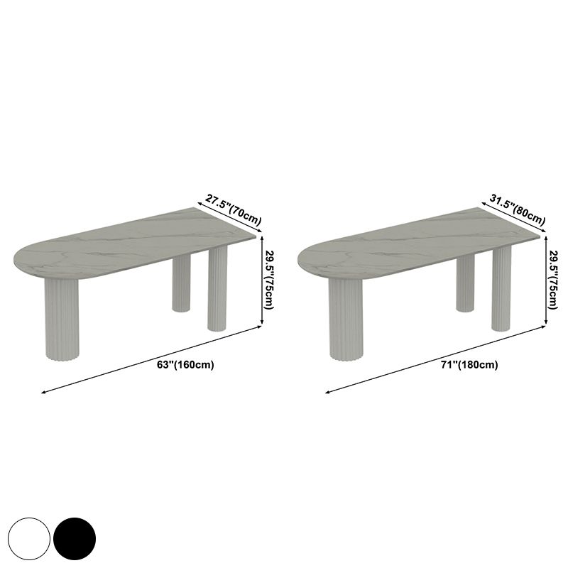 Solid Wood Legs Contemporary Free Form Dining Table Sintered Stone Dining Table for Kitchen