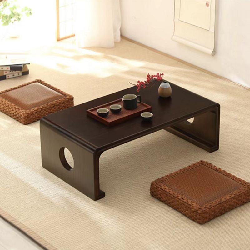 Natural/Brown Rectangular Coffee Table 11.81" High Wooden Cocktail Table