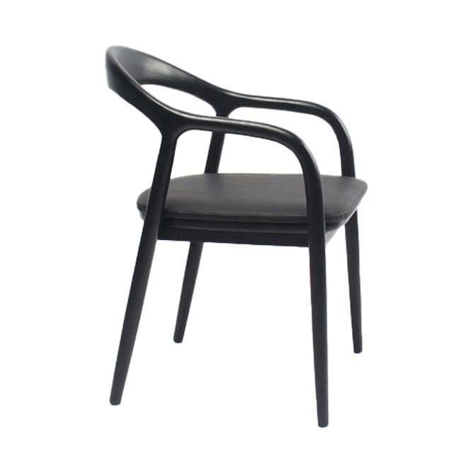 Traditional Style Solid Wood Dining Arm Chair Matte Finish Open Back Dining Chair