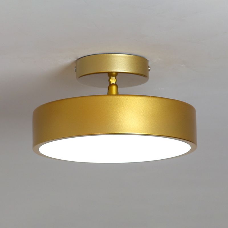 Contemporary Ceiling Light Fixture Drum Metal Semi Flush Mount for Corridor