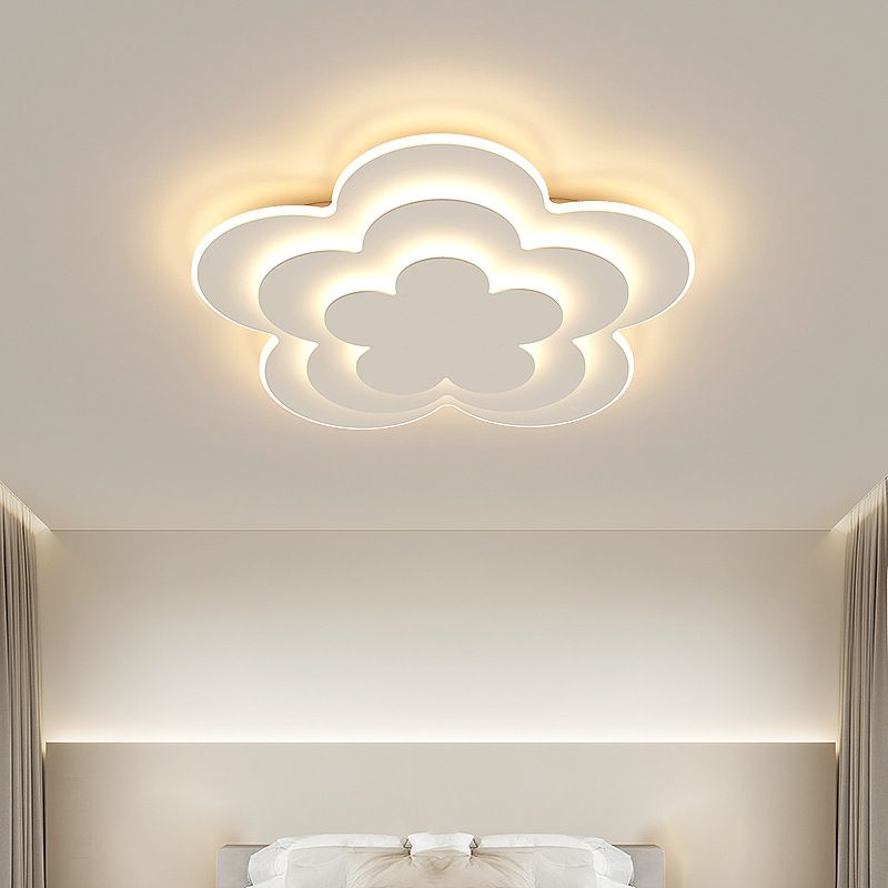 Modern Flush Light Armatures Bloemvormige Iron 1 Light Flush Mount-lampen in het wit