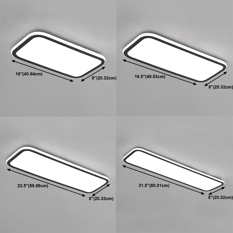 Metal Square Flush Ceiling Light Modern 1 Light Flush Ceiling Light Fixtures in White