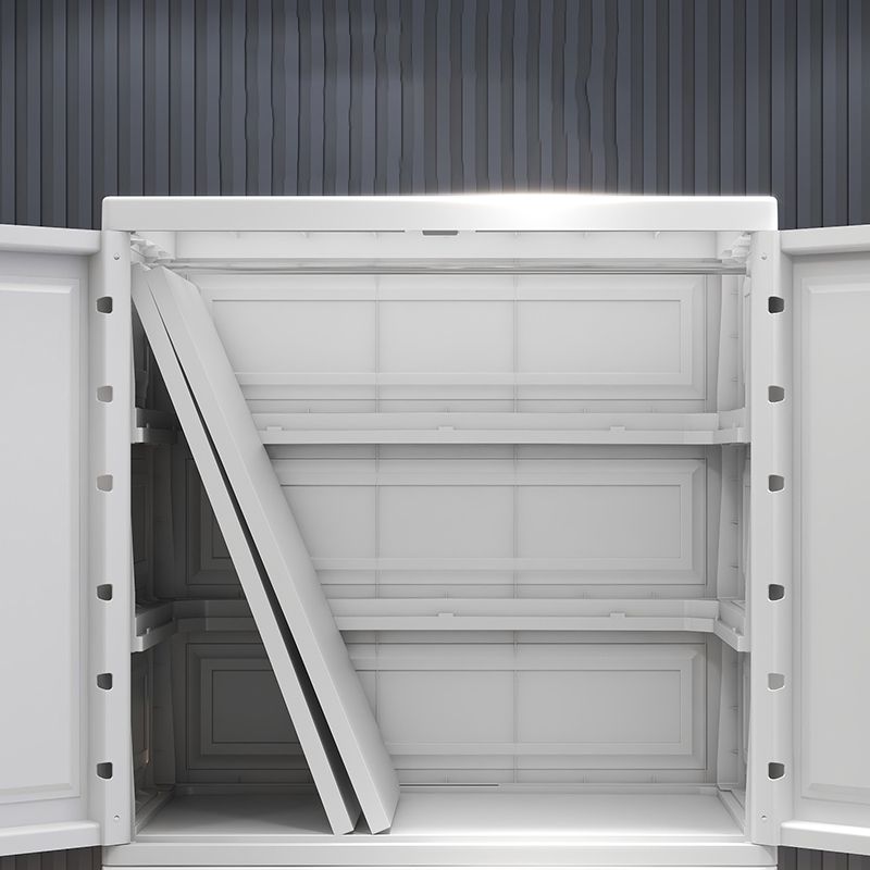 Modern Plastic Storage Cabinet for Bedroom Matte Finish Cabinet with Hinged Door