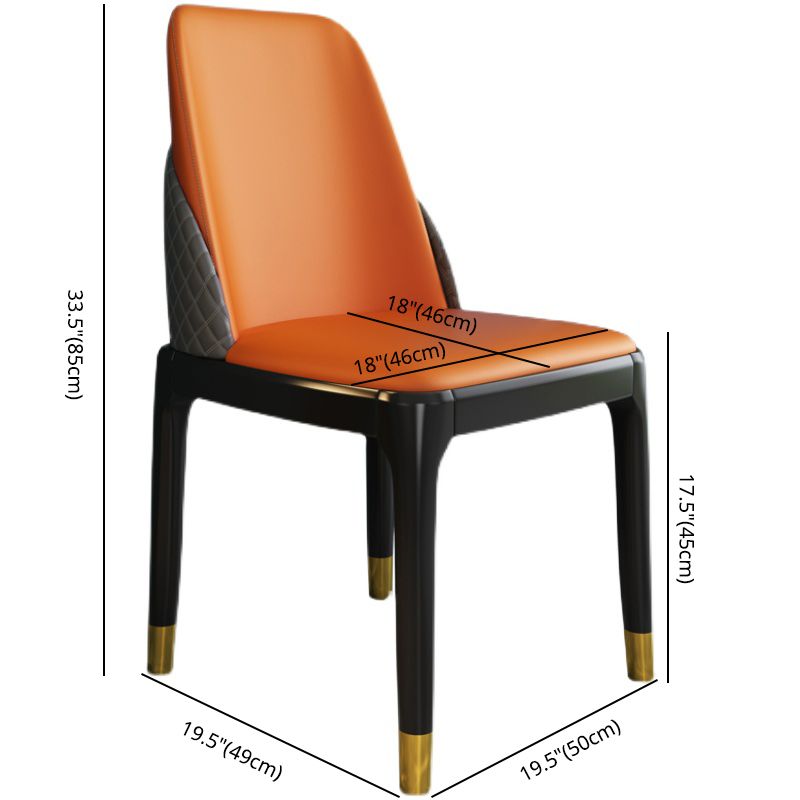 Chaises de style nordique Polyuréthane Parsons Chaise de salle à manger avec des jambes en bois pour la cuisine