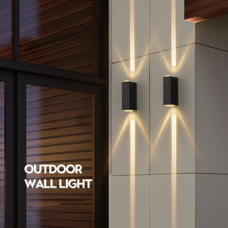 Luz de pista LED rectangular negra en la simplicidad moderna Lámpara de pared impermeable de aluminio