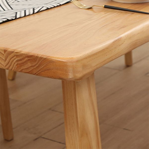 Solid Wood Top Dining Table Modern Simple Table with 4 Legs for Living Room
