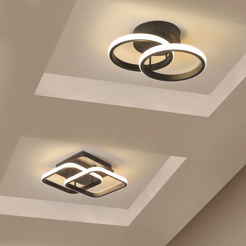 Luz de techo de metal con iluminación empotrada LED de estilo contemporáneo para dormitorio