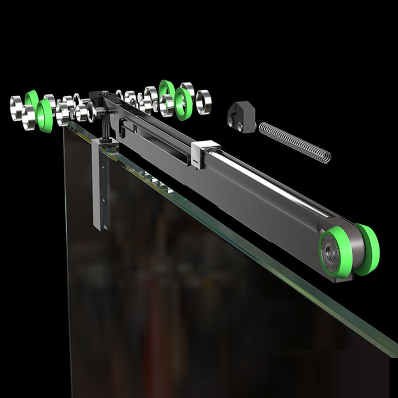 Narrow Edge Semi Frameless Shower Door Tempered Glass Single Sliding Shower Door