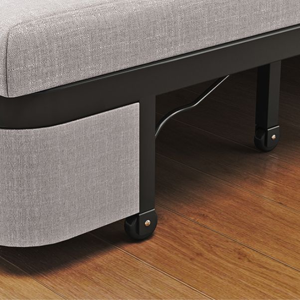 Modern Futon Sofa Bed Fabric with Storage Cushion Back Square Arms Sleeper Sofa
