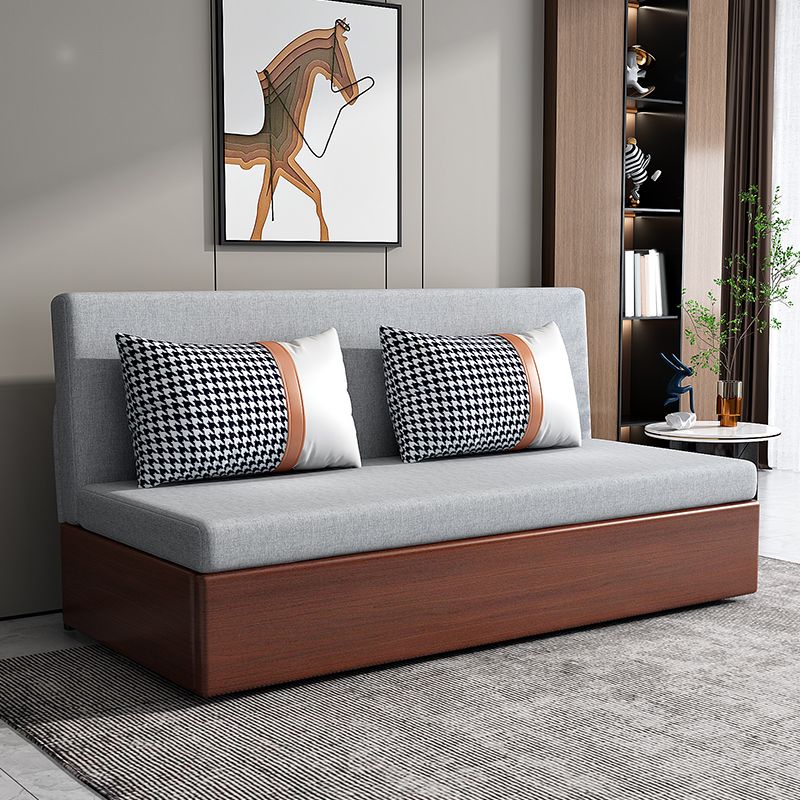 Linen Contemporary Armless Sofa Bed Foldable Sofa for Living Room, Apartment
