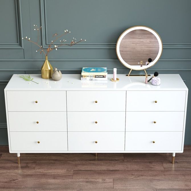Modern & Contemporary Storage Cabinet Square Chest with Drawer