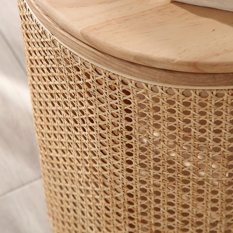 15" Wide Contemporary Corner Table Wood Round Storage Accent Side Table