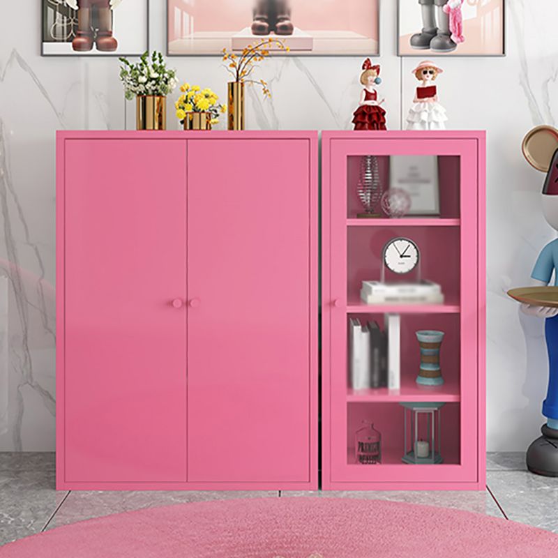 Steel Dining Room Sideboard Cabinet Modern Server Cabinet with Storage and Two Doors