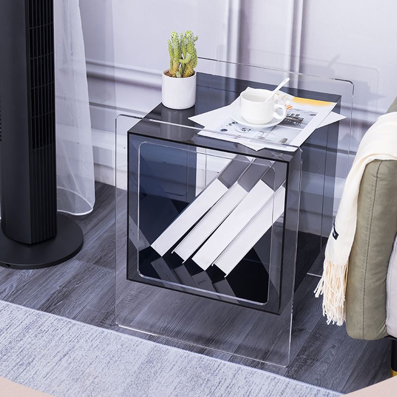 Modern Square End Table Double Tier Corner Table with Storage