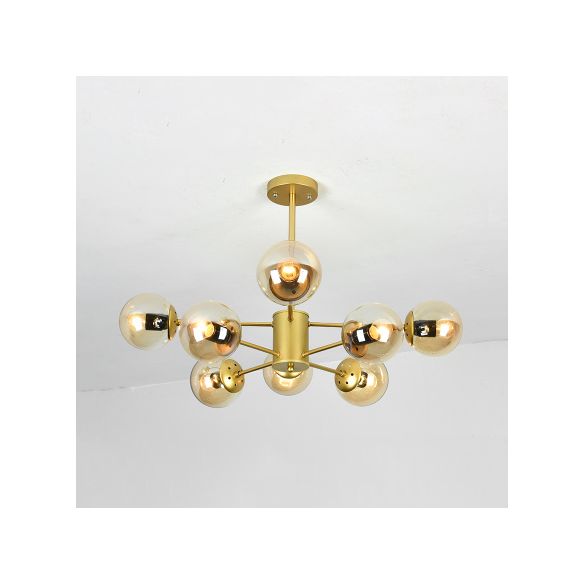 Gold Sputnik lampadario moderno 6/8/12 luci ambra/blu/bianco lampada sospesa per soggiorno per soggiorno
