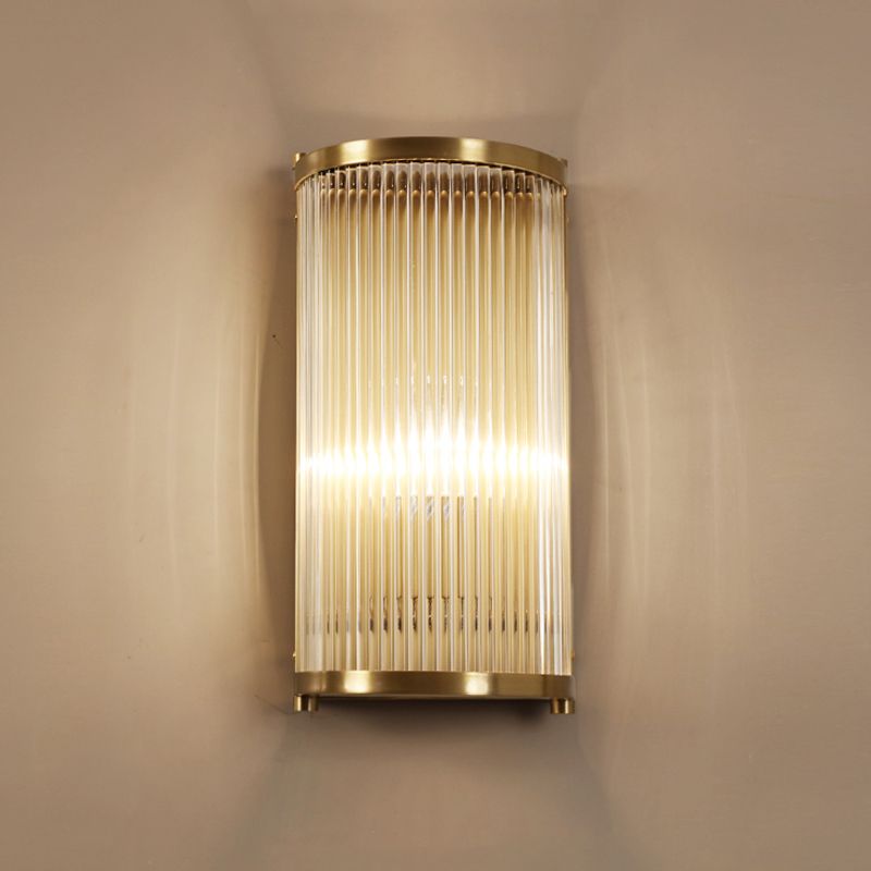 Iluminación de pared de medio cilindro de vidrio estilo de pared de múltiples luces de estilo moderno en oro