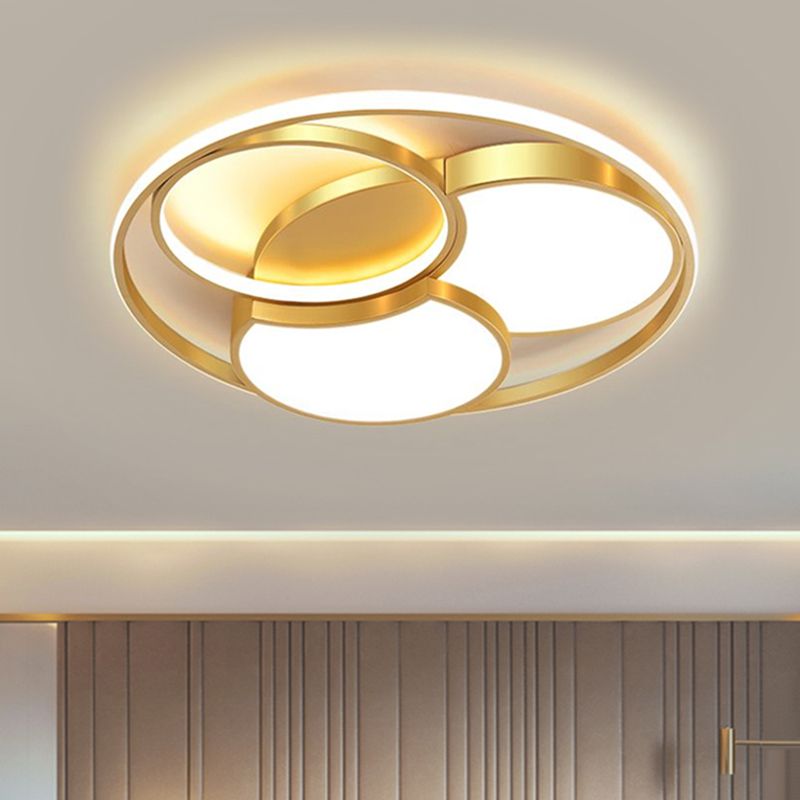 Gold Blossom Flush Light Fixture Modernist LED Metal Flush Mount Lighting, 16.5"/20.5"/24.5" Width (The customization will be 7 days)