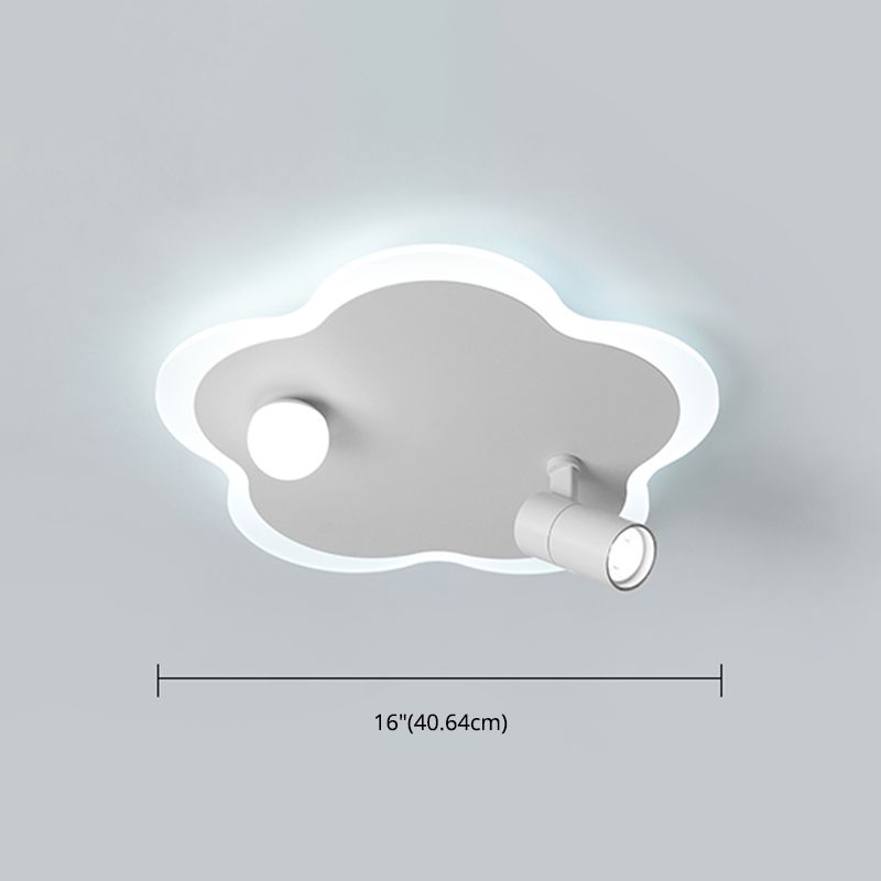 Contemporary Flower-Shaped LED Flush Mount Ceiling Lights White Acrylic Ceiling Mounted Fixture
