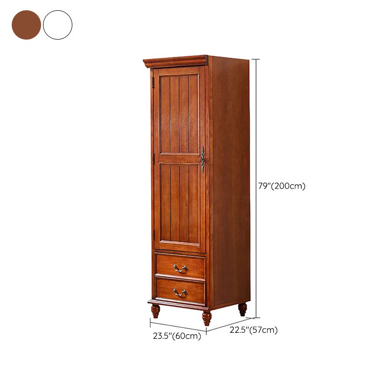 Traditional Birch Wood Storage Cabinet with Hinged Door Matte Finish Cabinet for Home