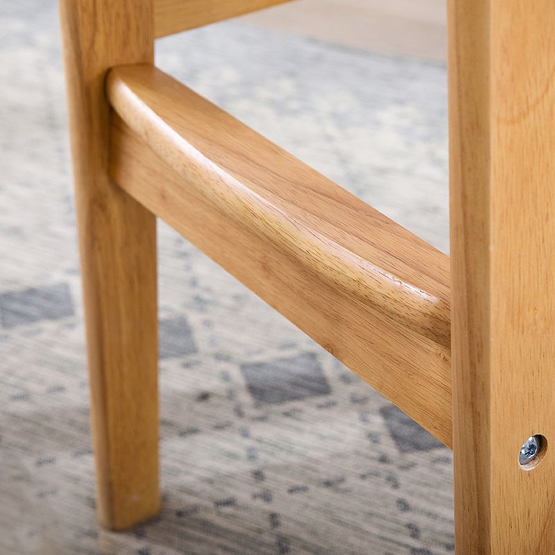 Footrest Wood Upholstered Bar Stool Matte Finish 28.74'' Low Back Stool