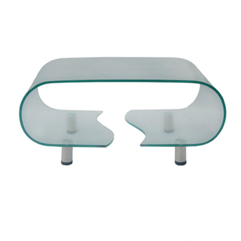 Modern Style Glass Top Coffee Cocktail Table with Storage Shelf