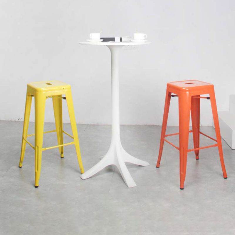 Industrial Style Bar Stools Stackable Wrought Iron Bar Cafe Metal High Chairs