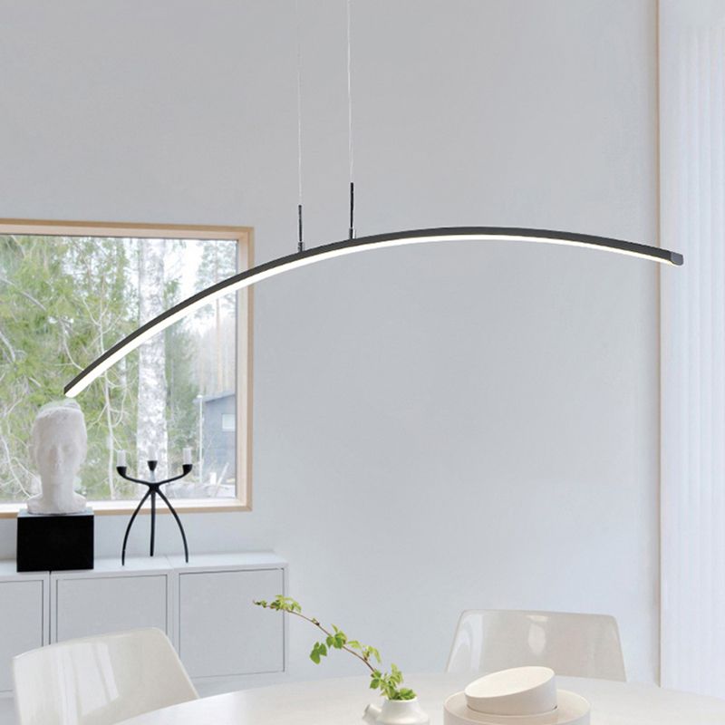 Arched Shape LED Pendant Light Modern Acrylic Dining Room Hanging Island Lighting