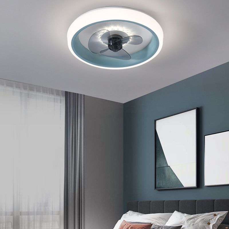 Modern Ceiling Fan Light LED Ceiling Mount Lamp with Acrylic Shade for Kid's Room