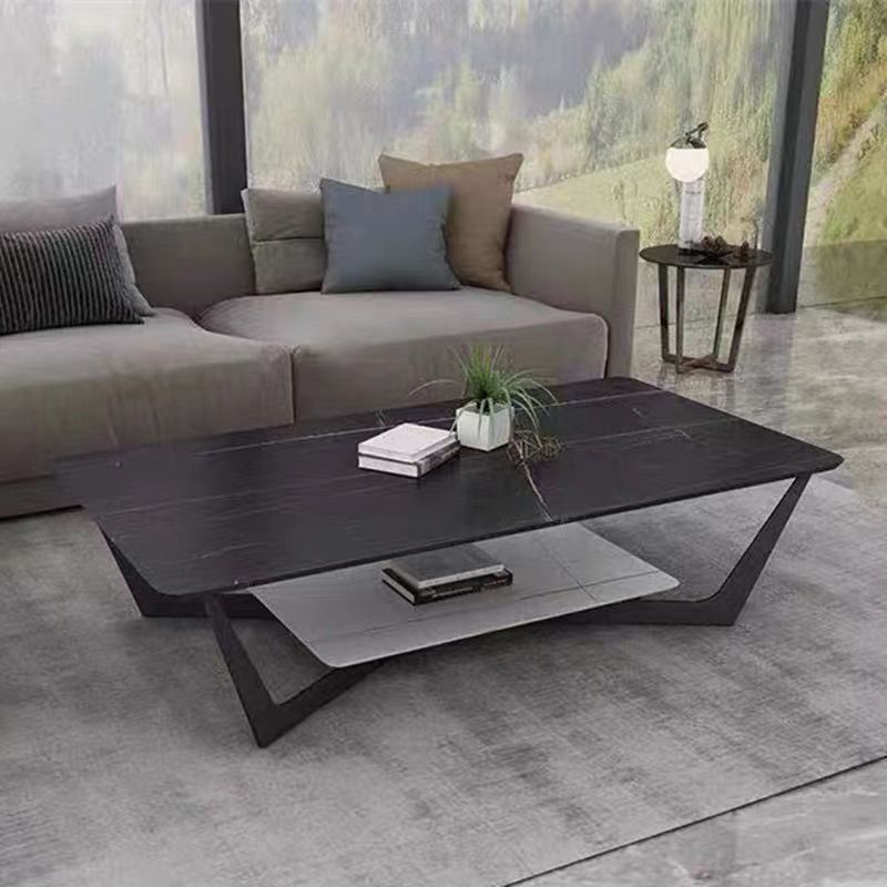 Slate Rectangular Coffee Table Minimalist Coffee Table for Living Room