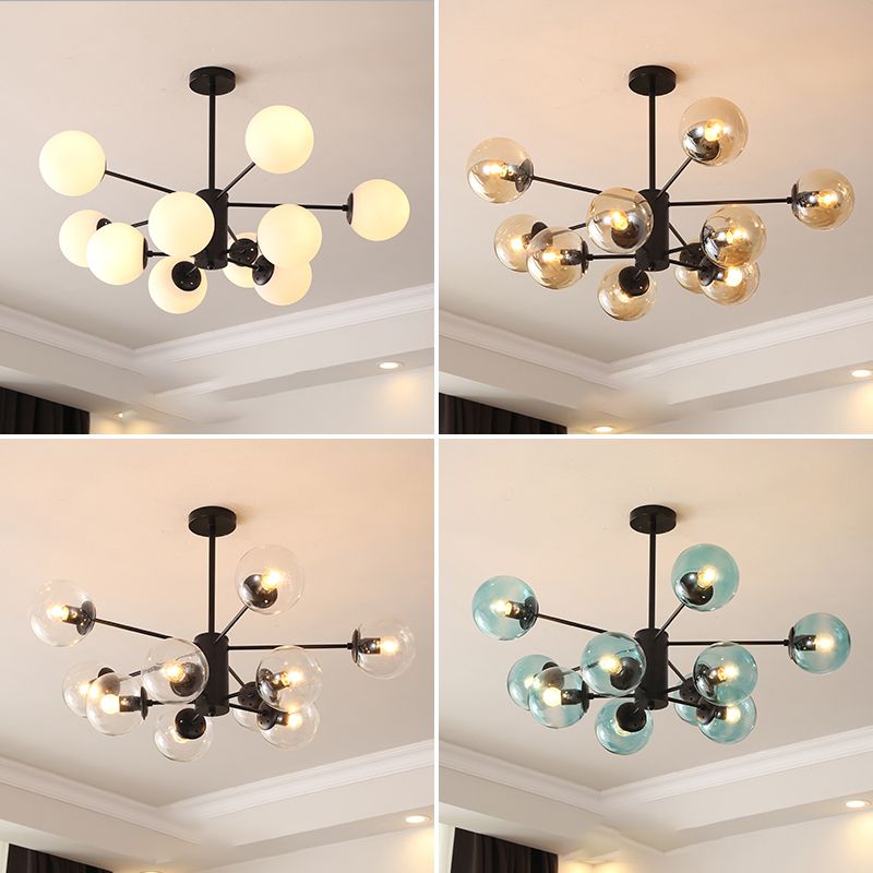 Simplicity Chandelier Light Fixture Black Hanging Ceiling Light for Living Room