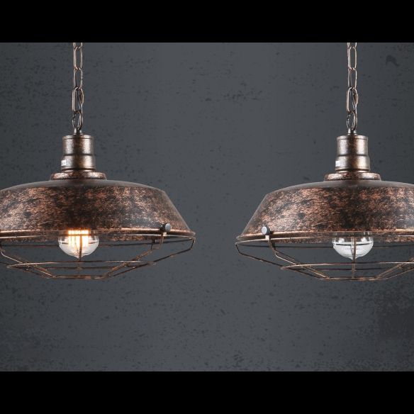 1 leichte Anhänger Leichte industrielle Retro -Schatten -Schatten -Metall -Hang -Lampe mit Grill für Esszimmer
