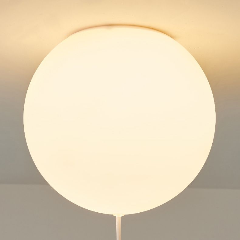 Modern Style Bear Ceiling Light Glass Flush Mount Light Fixture for Bedroom