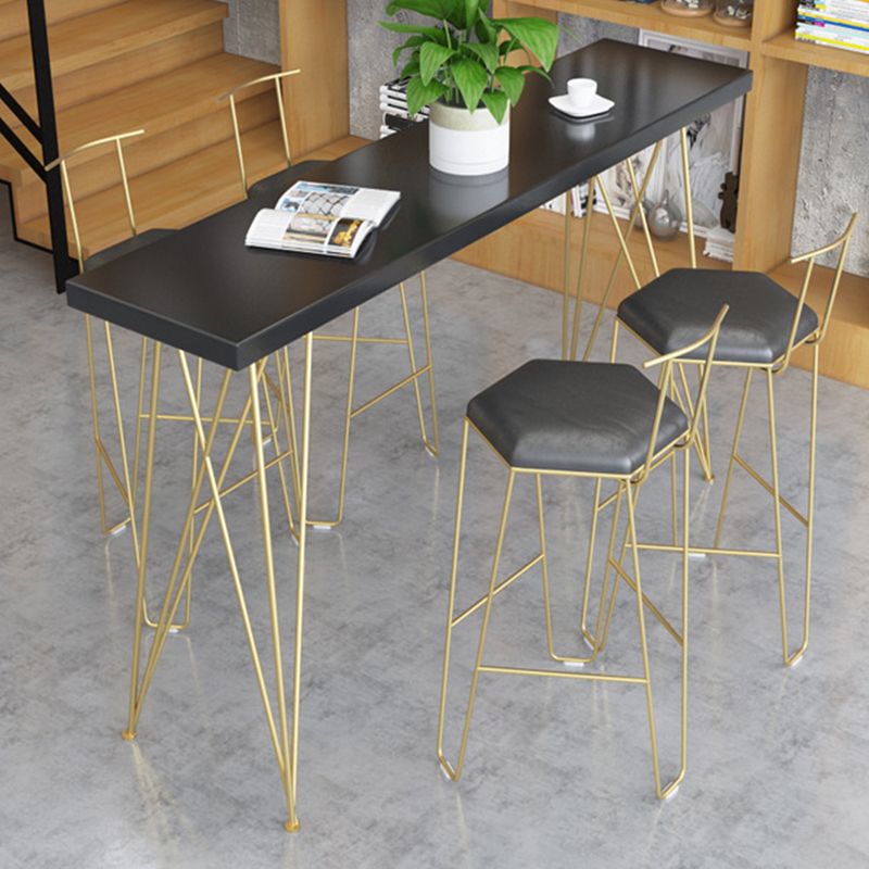 Modern Bar Height Table Solid Wood Top Bistro Table for Home Use