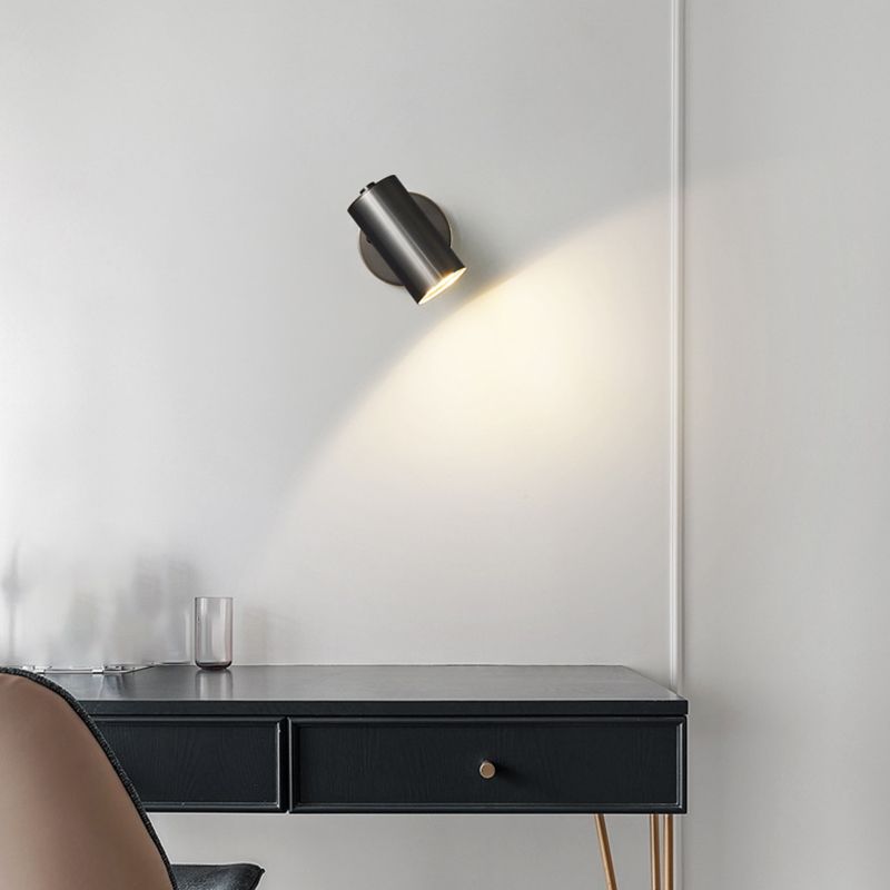 Modern Style Cylinder Wall Sconce Metal 1 Light Sconces for Bedroom