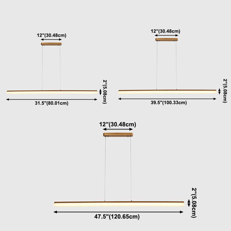 Lampadario a ciondolo lineare metallico Luce isola contemporanea per sala da pranzo