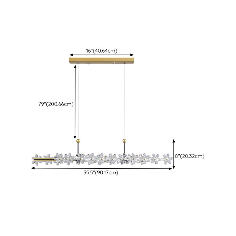 Modernism Single Golden Finish Ceiling Light LED Kitchen Island Lighting