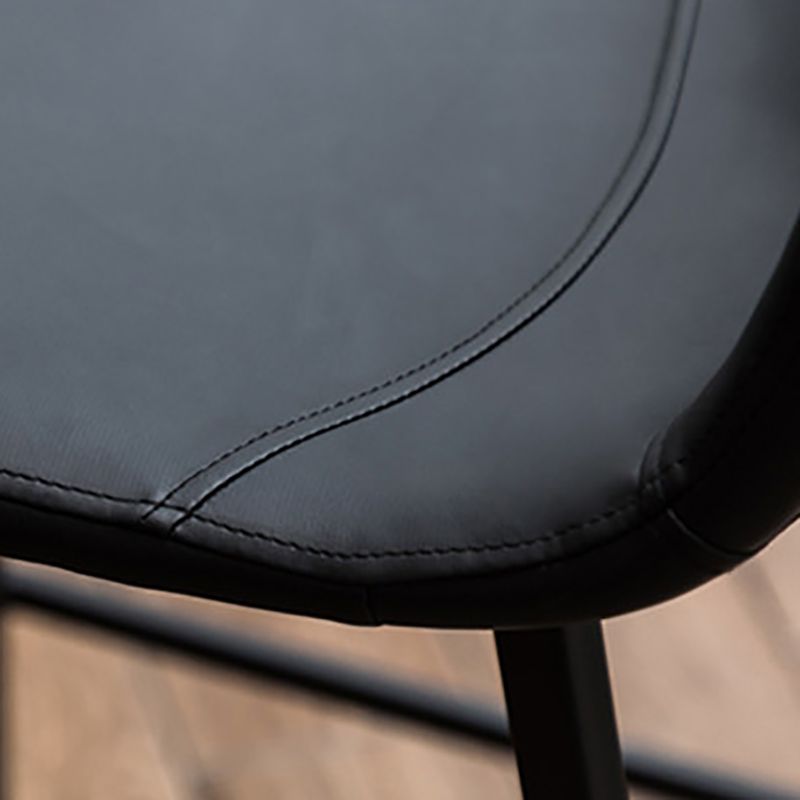 Contemporary Design Leather Counter Stool Low Back Armless Stools with Metal Base
