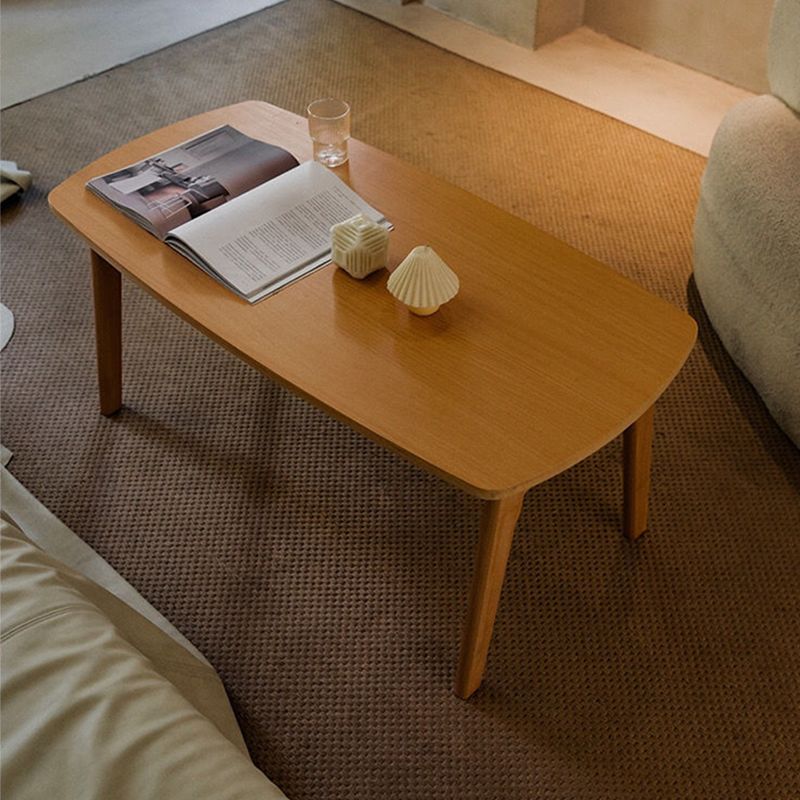 Contemporary Rectangular Folding Solid Wood Single Coffee Table