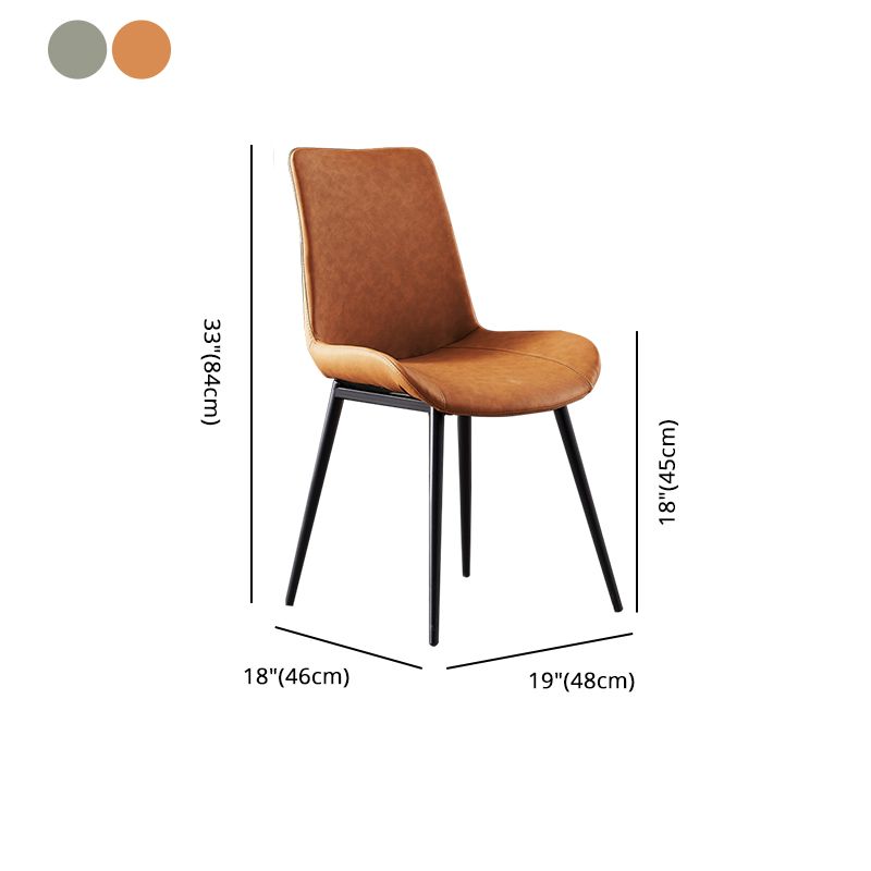 Restaurante contemporáneo Silla lateral con respaldo sólido Silla de comedor de cuero